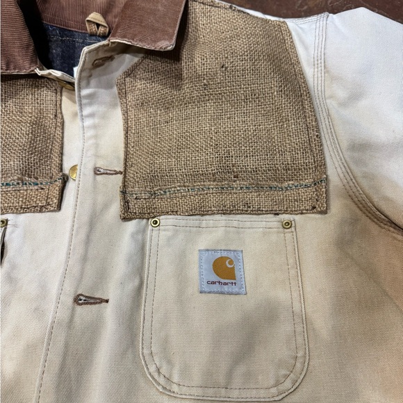 Vintage Carhartt upcycled with burlap coffee sack - Picture 3 of 11